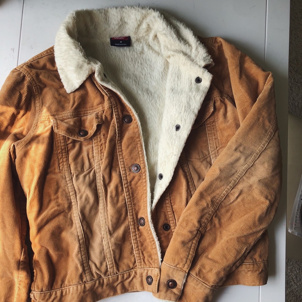 NYC-Thrifted Corduroy Sherpa Fleece Lined Jacket